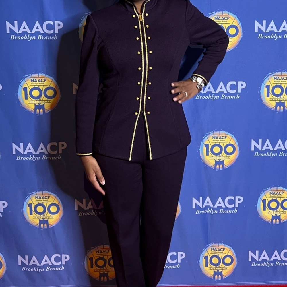 Purple and Gold St. John Pants Suit